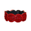 beaded bracelet with leather, deep red