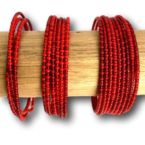 Zulu-twirl-spiralbracelett with red tones,01, in three sizes