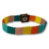 Gugu beaded bracelett with leather and stainless steel button15