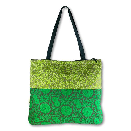 Jozi shopper with hand creenprinted cotton and leather straps01