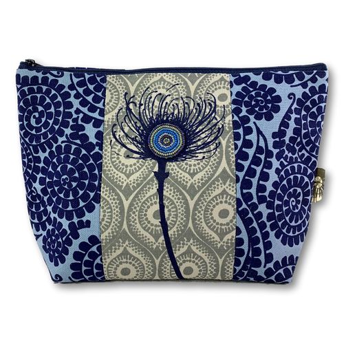 big cosmetic bag, handprinted with pearl beading48