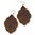 Glass bead and wood earring, large, with stainless steel earwires-L01