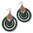 Glass bead and wood earring, large, with stainless steel earwires-L06
