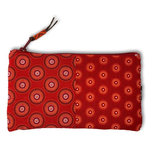 Jabu pencil case made from three Shweshwe fabrics, with decorative zip fastener11